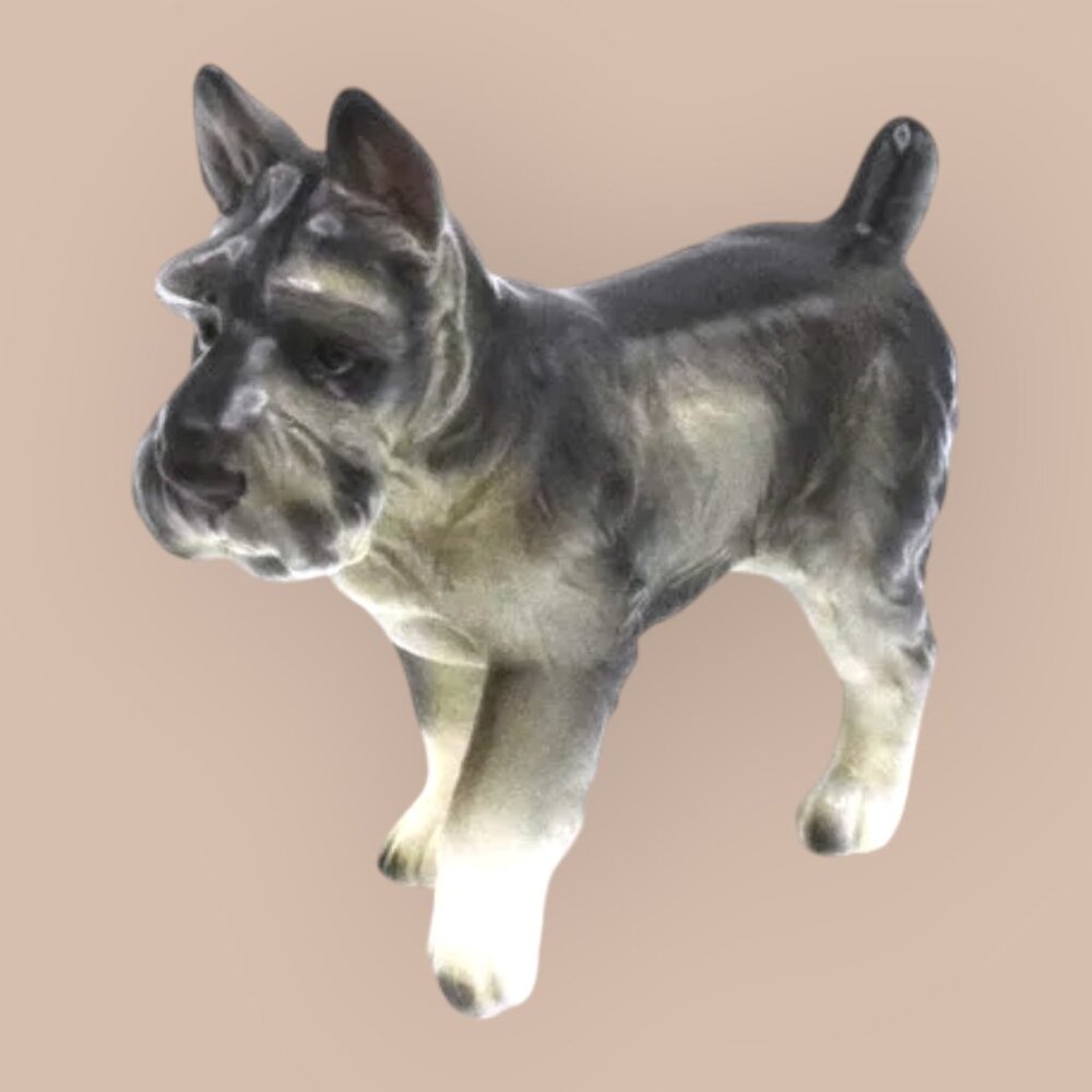 Vintage Lefton Japan Schnauzer Figurine Mid Century Modern